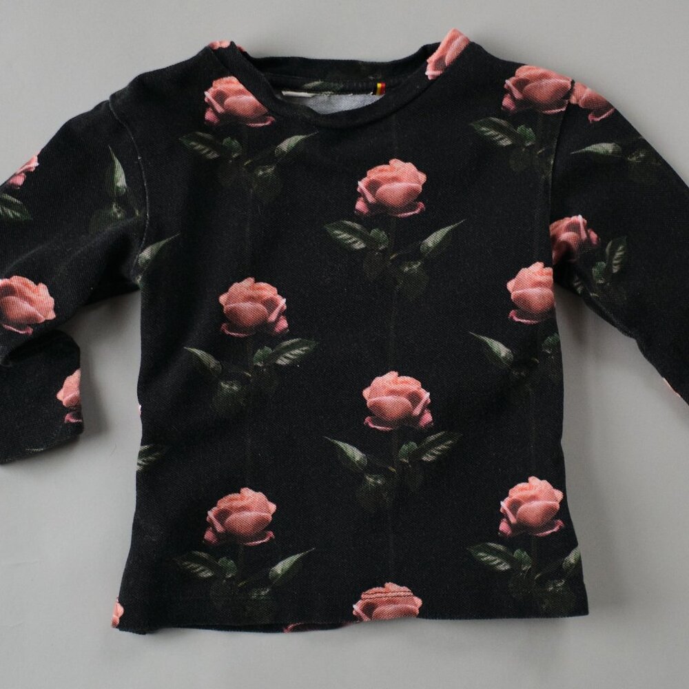 CAROLINE BOSMANS ROSE PRINTED LONG SLEEVE T-SHIRT
